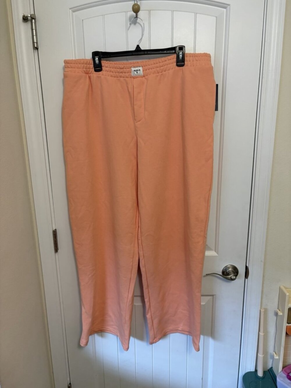 PARKE Women's Orange Sweatpants Straight Leg Elastic Waist Pockets XXL